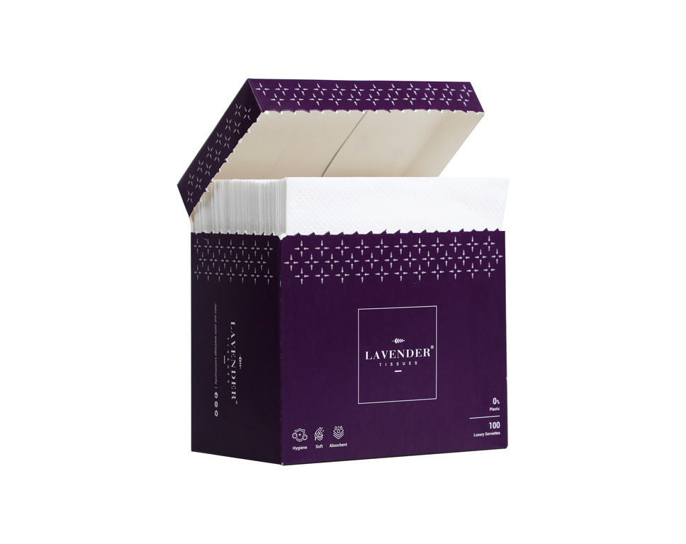 Lavender Premium Napkin 100 Pulls 1Ply
