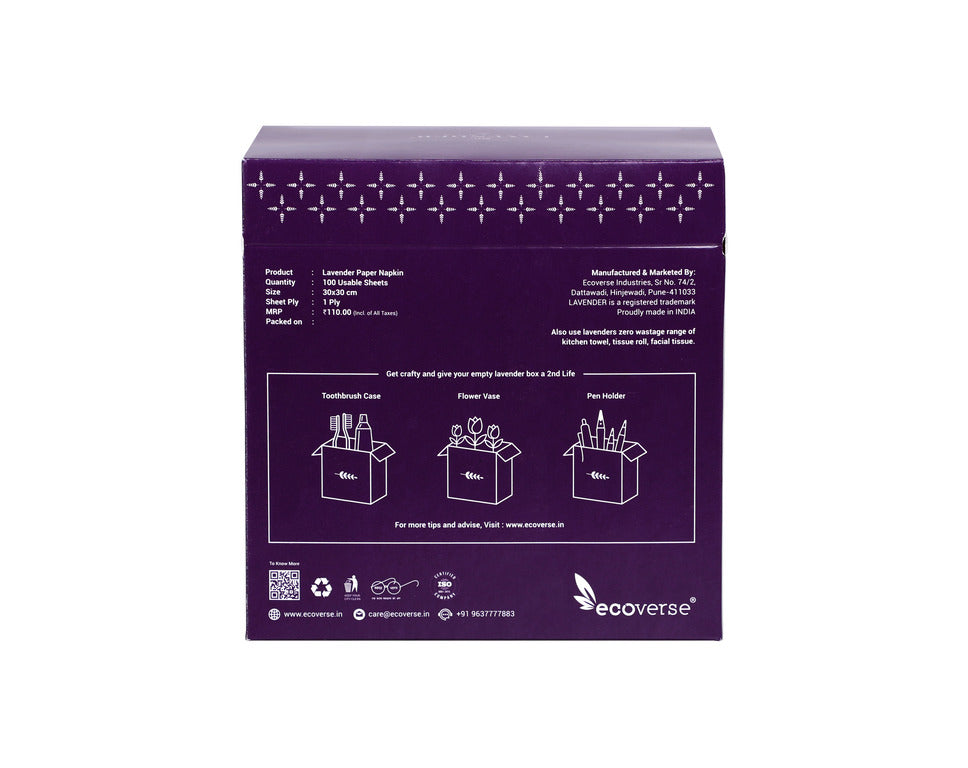 Lavender Premium Napkin 100 Pulls 1Ply